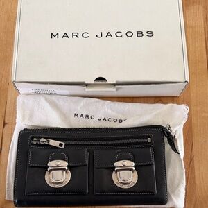 Marc Jacobs Black Wallet with Silver Accents
